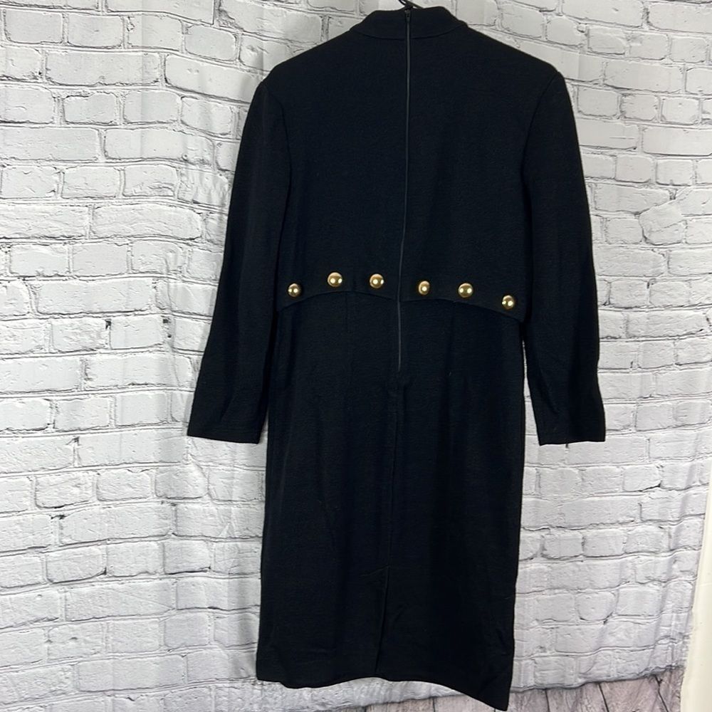 Vintage ILGWU label knit dress black made in USA size 8 - Picture 3 of 12